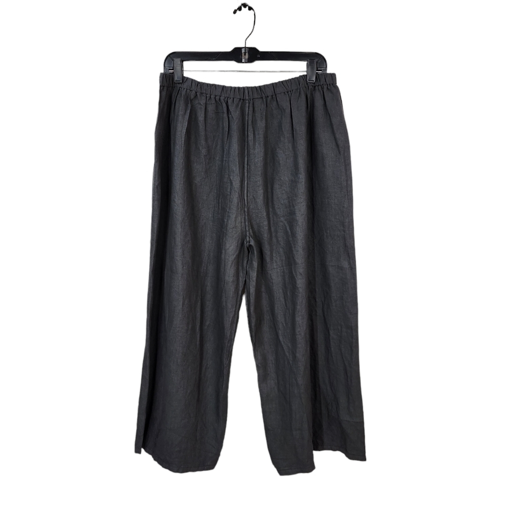 Wide Leg Cropped Straight Pants in Charcoal Gray NWT - Picture 4 of 6